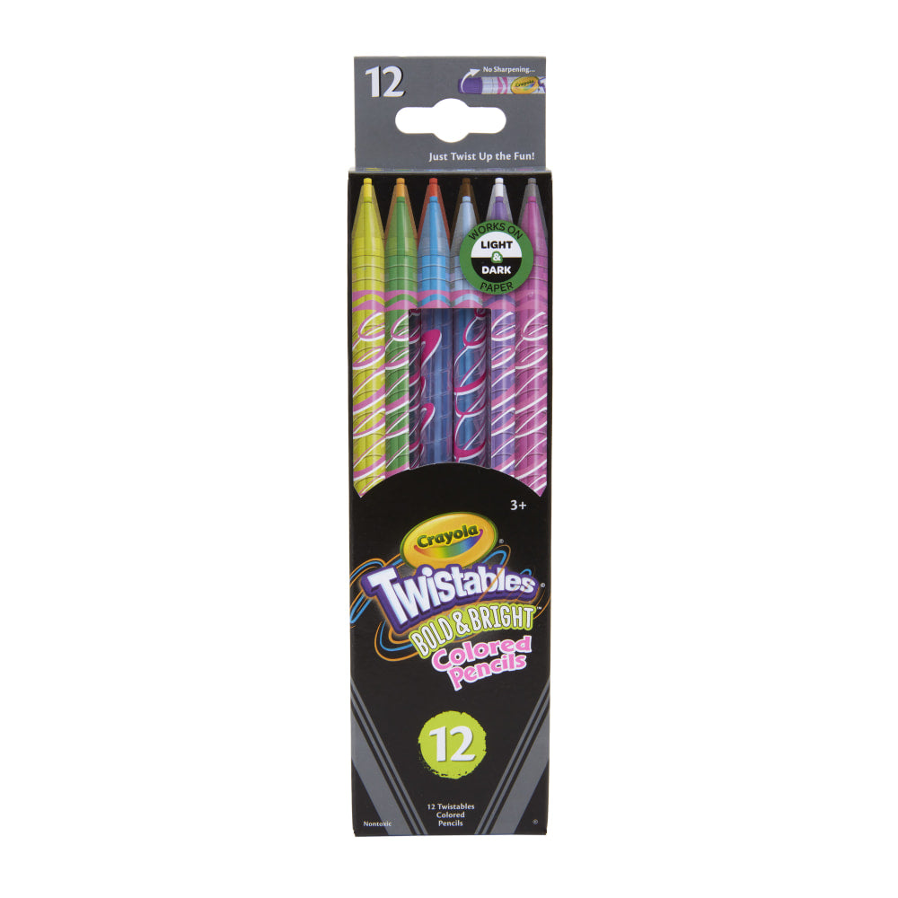 Crayola Bold & Bright Twistable Pencils, Assorted Colors, Pack Of 12 Pencils