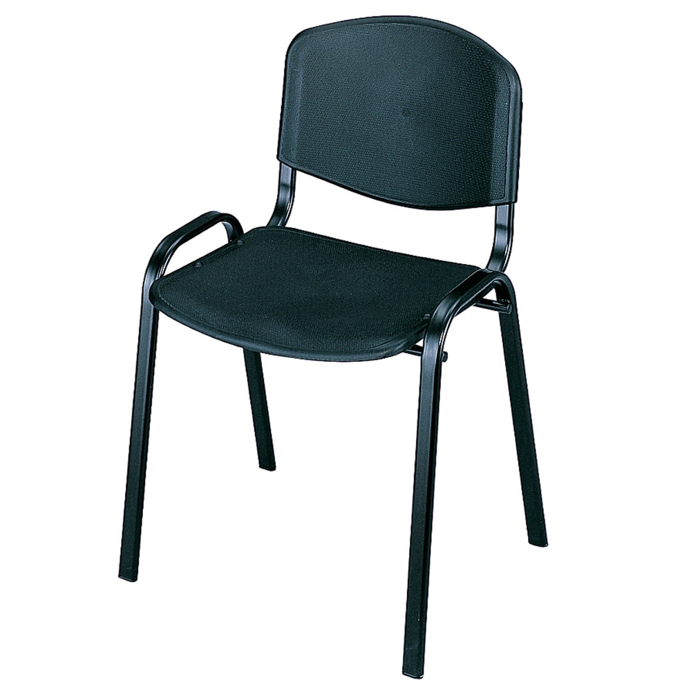 Safco Stack Chairs, Black, Set Of 4