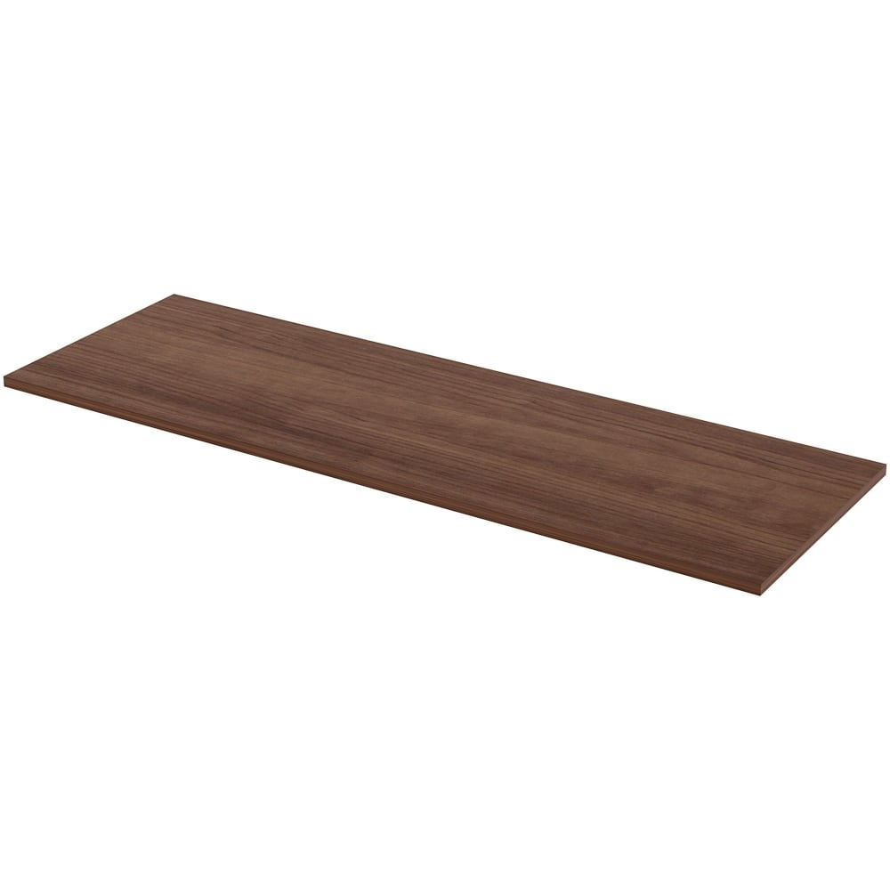 Lorell Quadro Sit-To-Stand Laminate Table Top, 72inW x 24inD, Walnut