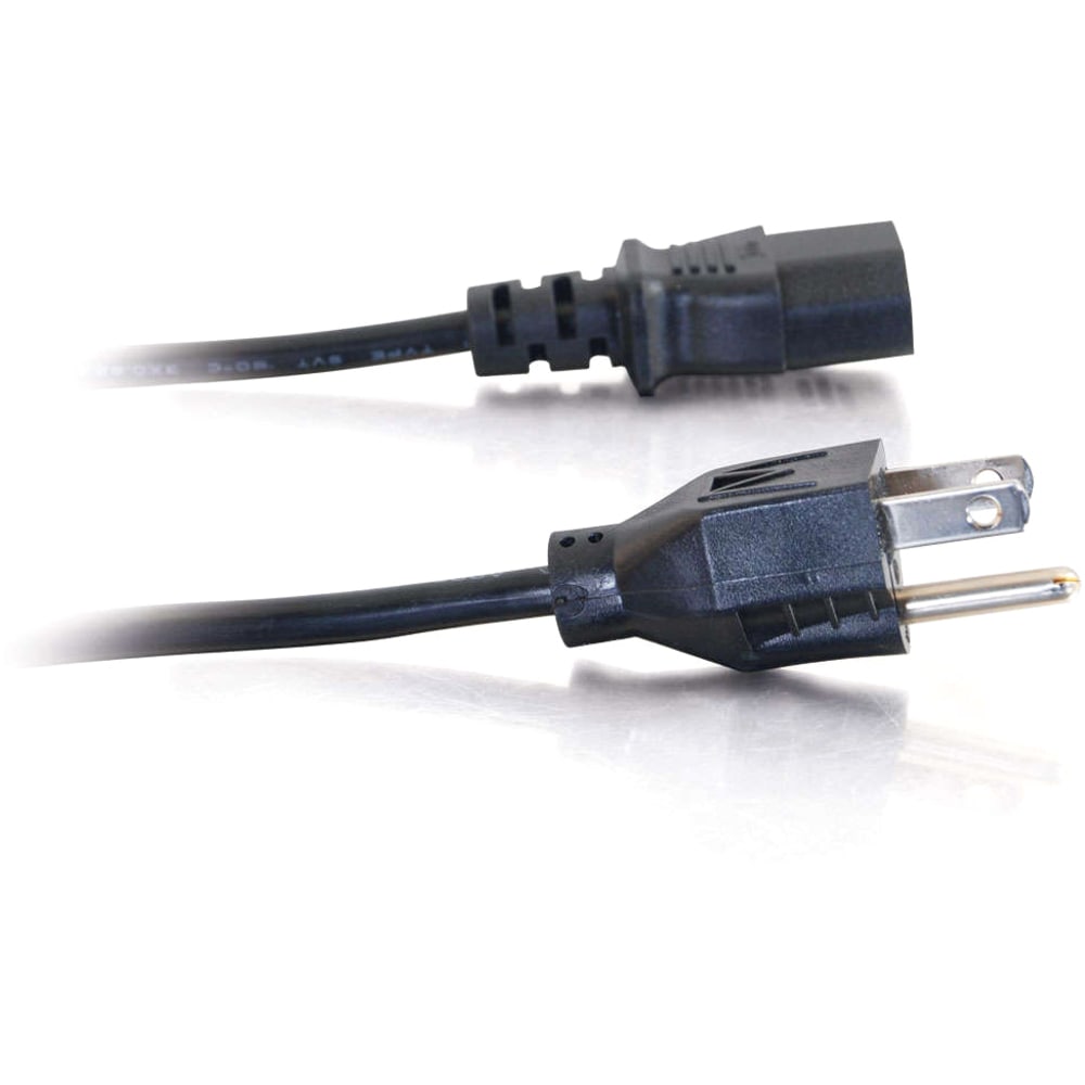 C2G 6ft 18 AWG Universal Power Cord (NEMA 5-15P to IEC320C13) - 6ft