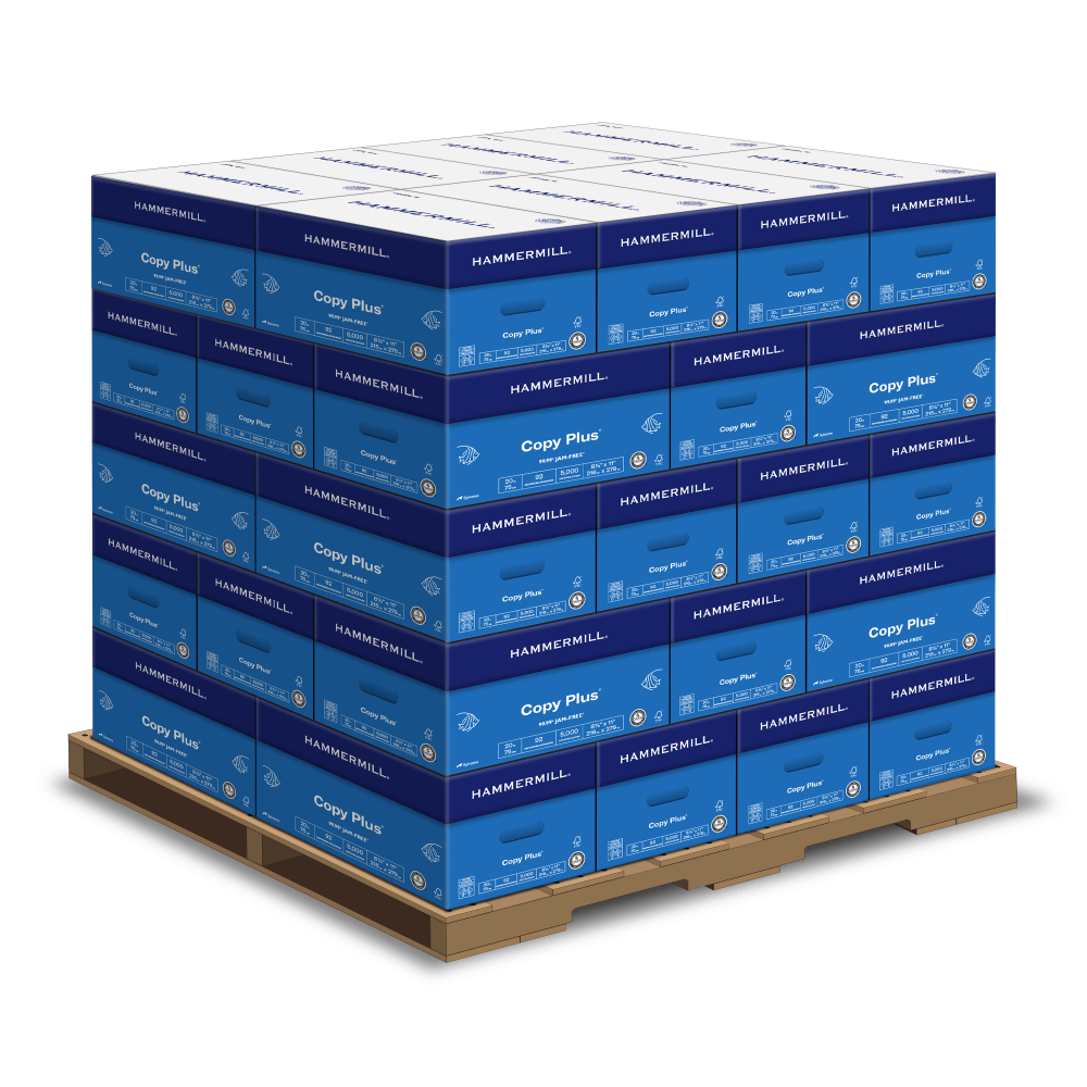 Hammermill Printer & Copy Plus Copy Paper, White, Letter (8.5in x 11in), 200000 Sheets Per Pallet, 20 Lb, 92 Brightness, Case Of 10 Reams