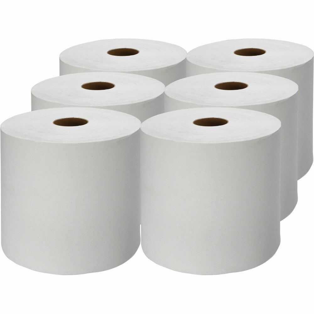 Genuine Joe Hardwound 1-Ply Paper Towels, 1000ft Per Roll, Pack Of 6