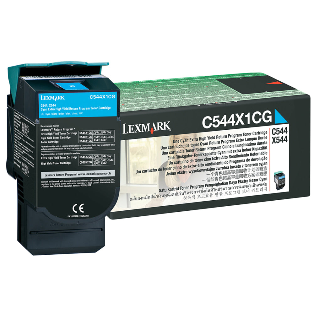 Lexmark C544X1CG Cyan High Yield Toner Cartridge