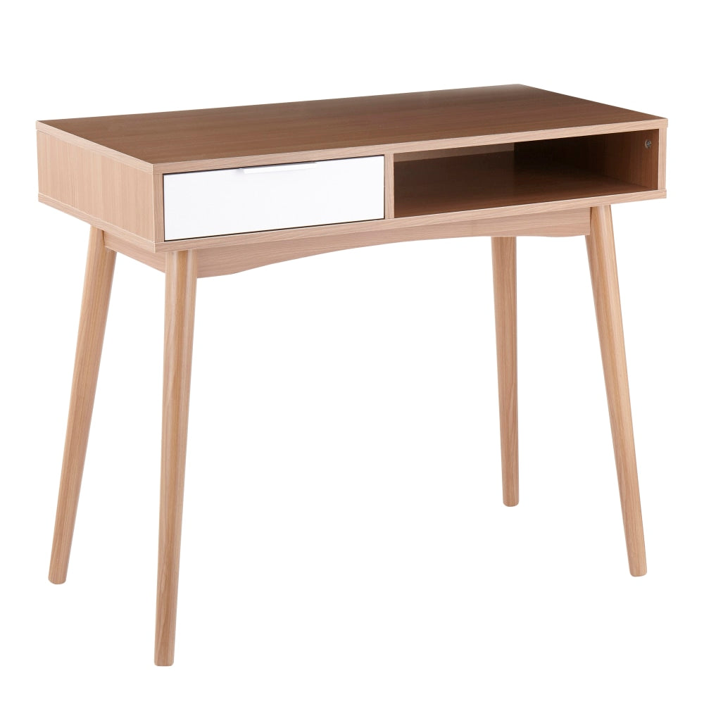 LumiSource Harvey 48inW Computer Desk, White/Natural