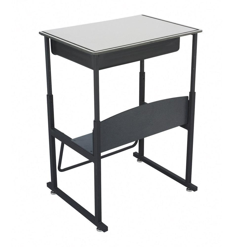 Safco AlphaBetter Adjustable-Height Stand-Up Desk, with Book Box, 28in x 20in Top, Gray/Black