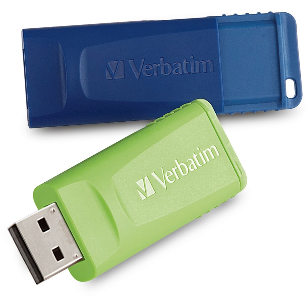 Verbatim 64GB Store "n Go USB Flash Drive - 2pk - Blue, Green - 64GB - 2pk - Blue, Green