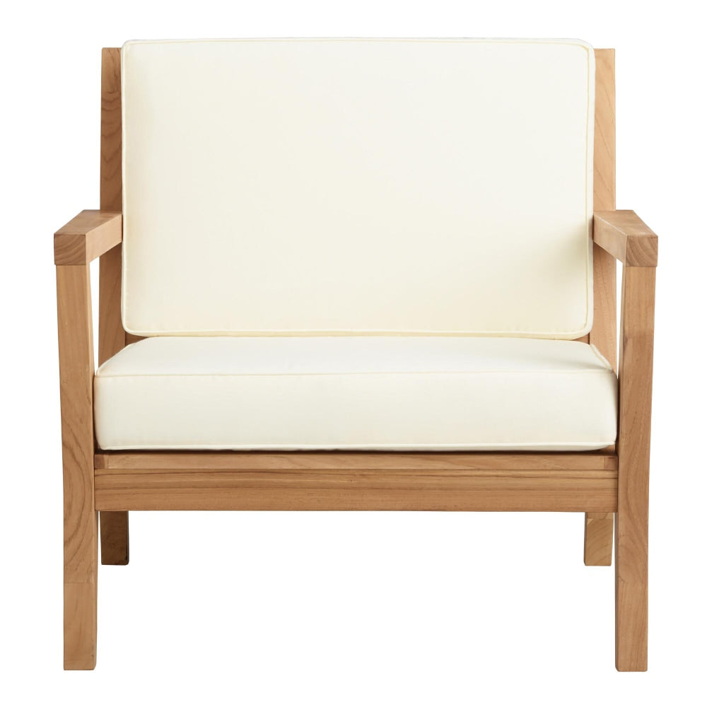 Linon Clemmett Outdoor Armchair, Teak/Antique White