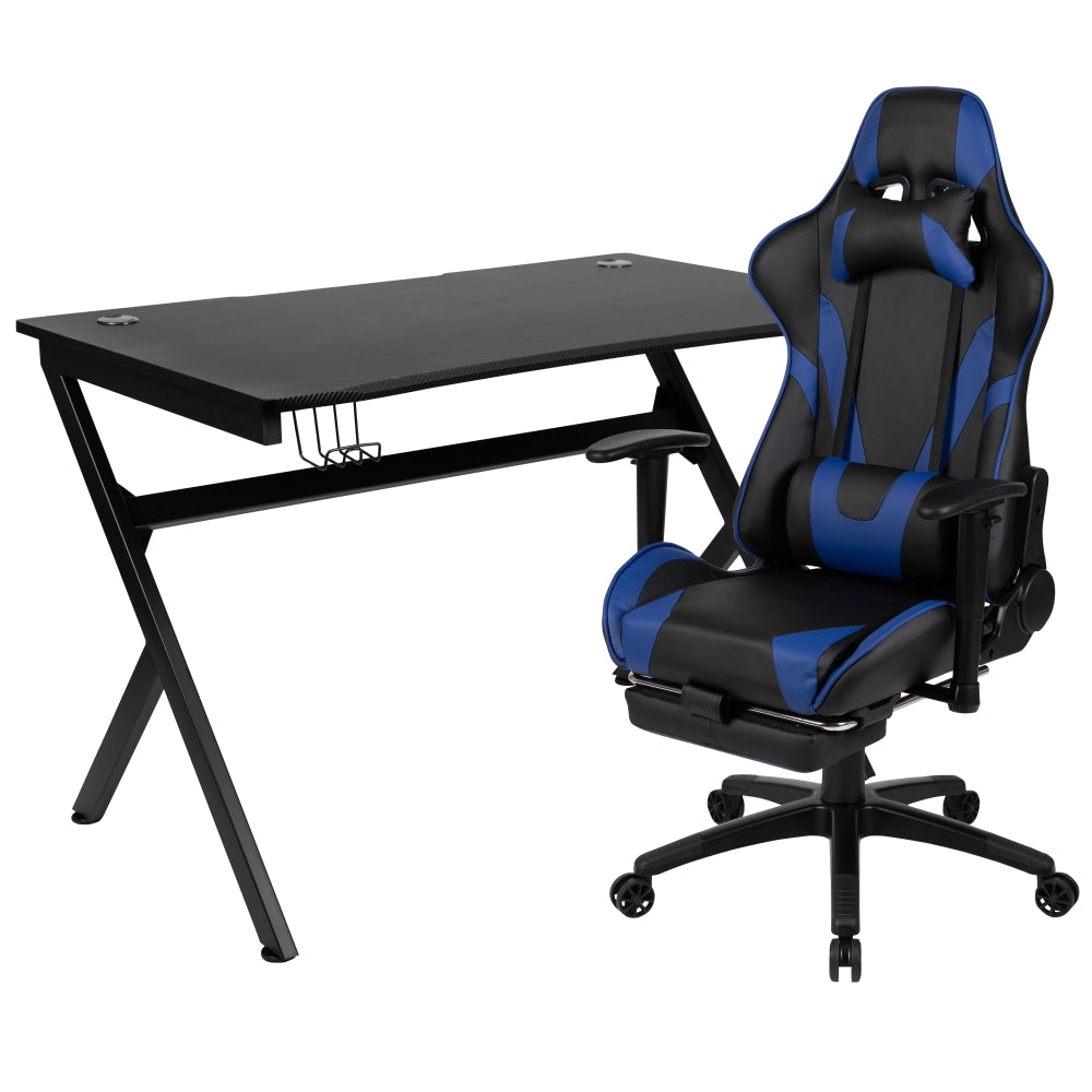 Flash Furniture Gaming Desk And Gaming Chair Set, Blue