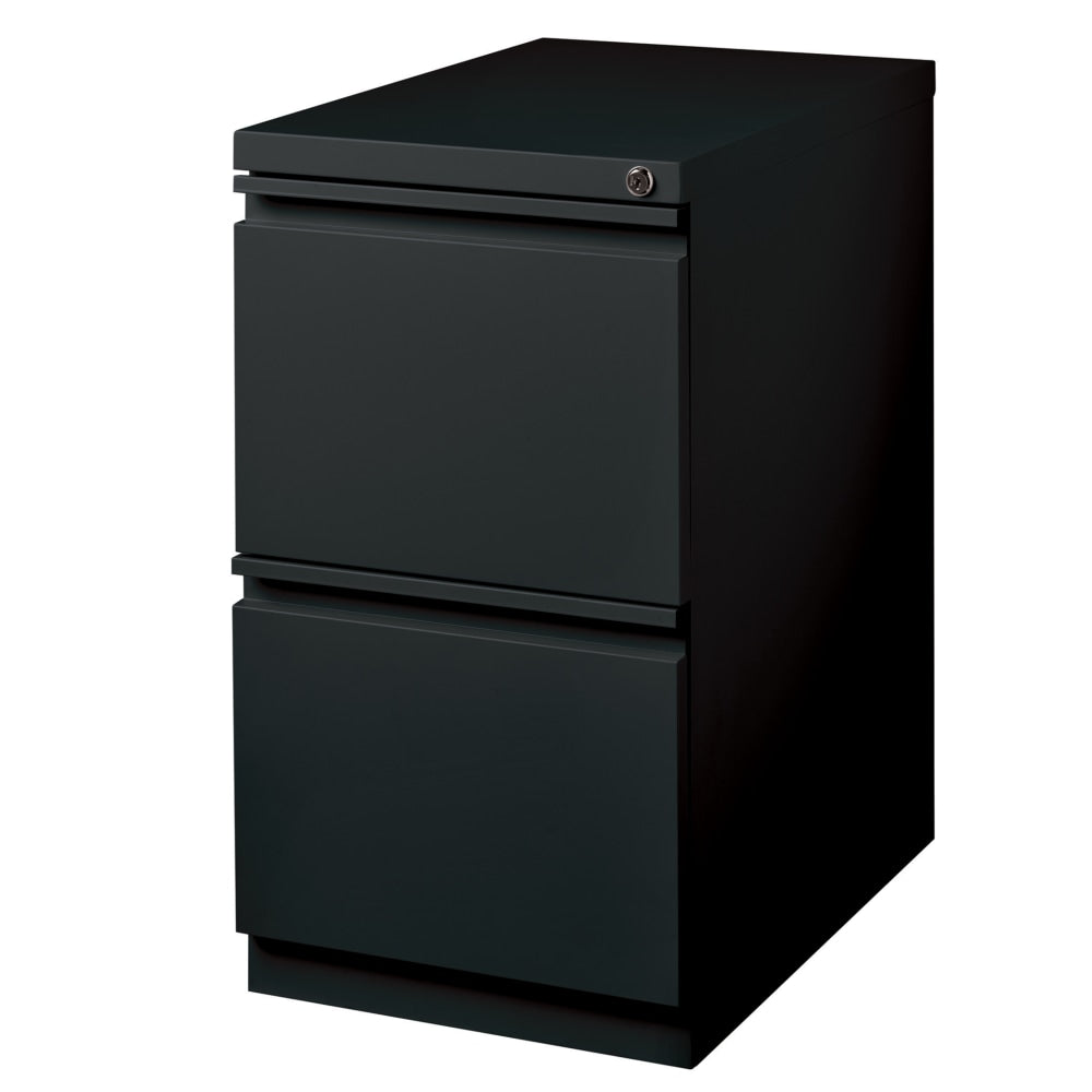 WorkPro 23inD Vertical 2-Drawer Mobile Pedestal File Cabinet, Black