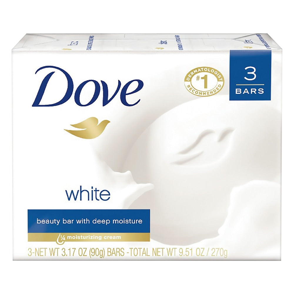 Dove Solid Hand Soap, Unscented, 3.17 Oz, Carton Of 12 Bars