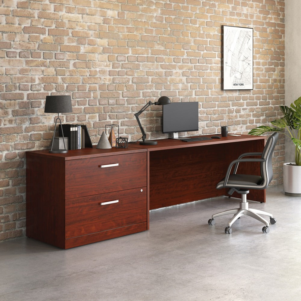 Sauder Affirm Collection Executive Desk With 2-Drawer Lateral File, 72inW x 24in, Classic Cherry