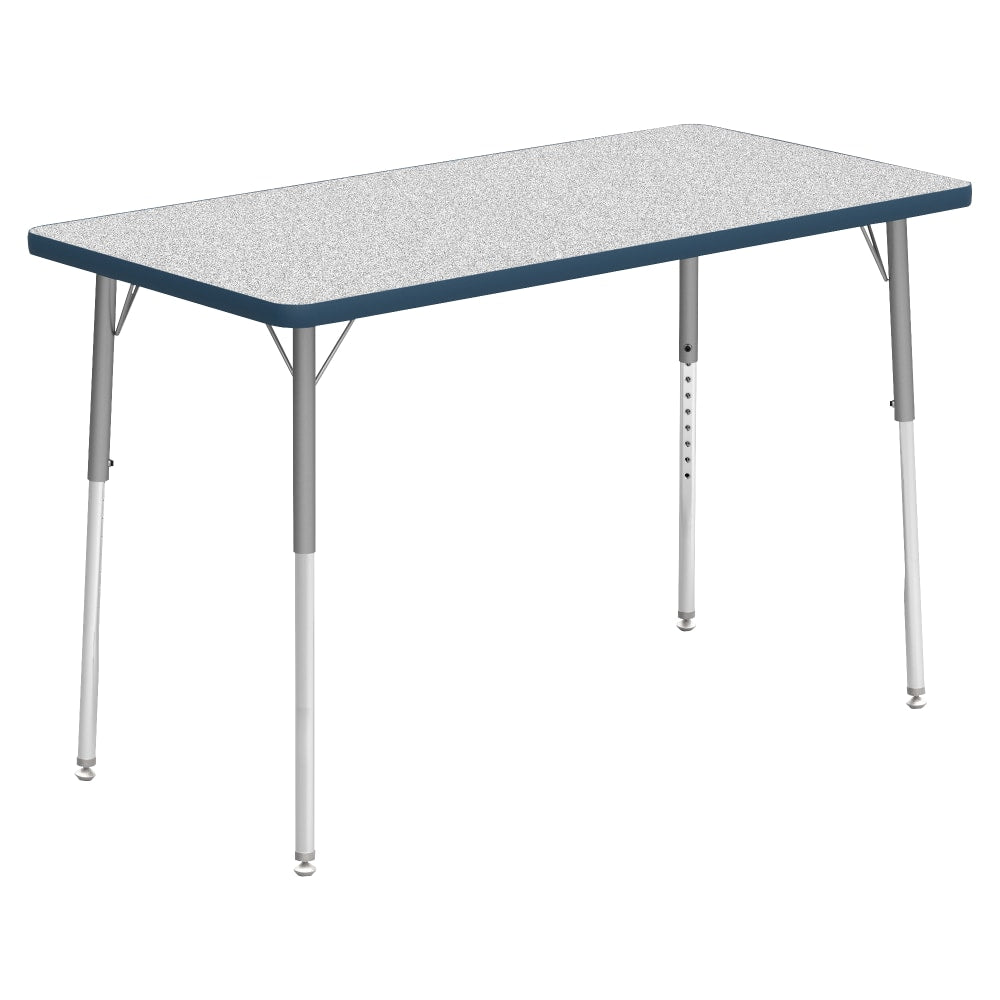 Lorell Classroom Rectangular Activity Table Top, 48inW x 24inD, Gray Nebula/Navy