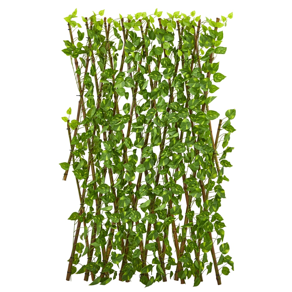 Nearly Natural Pothos 47inH Plastic Plant With UV Resistant & Waterproof Expandable Fence, 47inH x 49-1/2inW x 2inD, Green