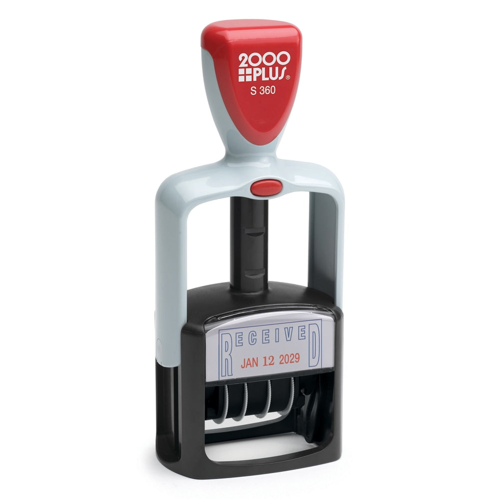 2000 PLUS Received Date Stamp Dater, Two-Color Self-Inking RECEIVED Date Stamp Dater, RECEIVED, Blue/Red Ink