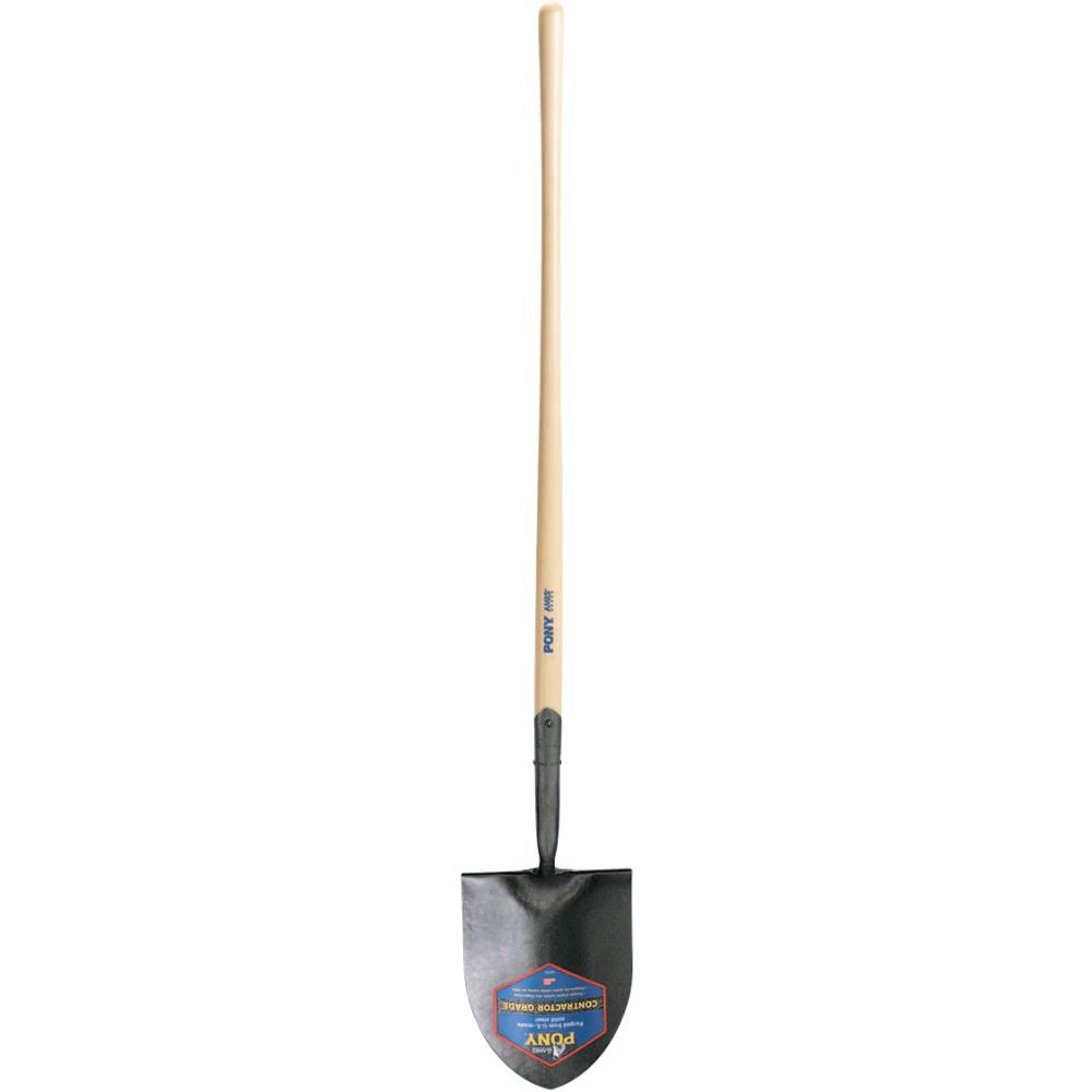 Shovels, 12 in X 8 3/4 in Round Point Blade, 47 in White Ash Straight Handle