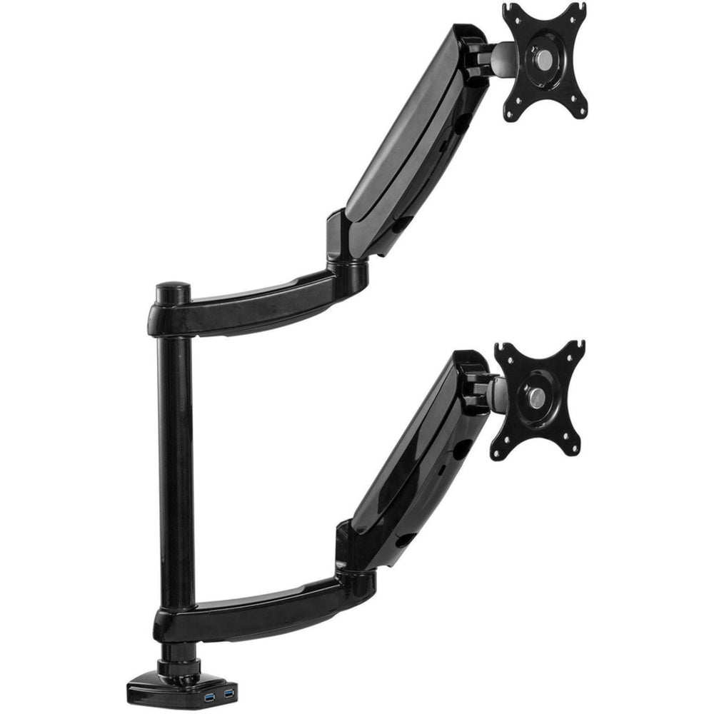 Fellowes Platinum Series Dual-Stacking Arm For Monitors Up To 27in, 27 3/16inH x 35 3/8inW x 3 1/4inD, Black, 8043401