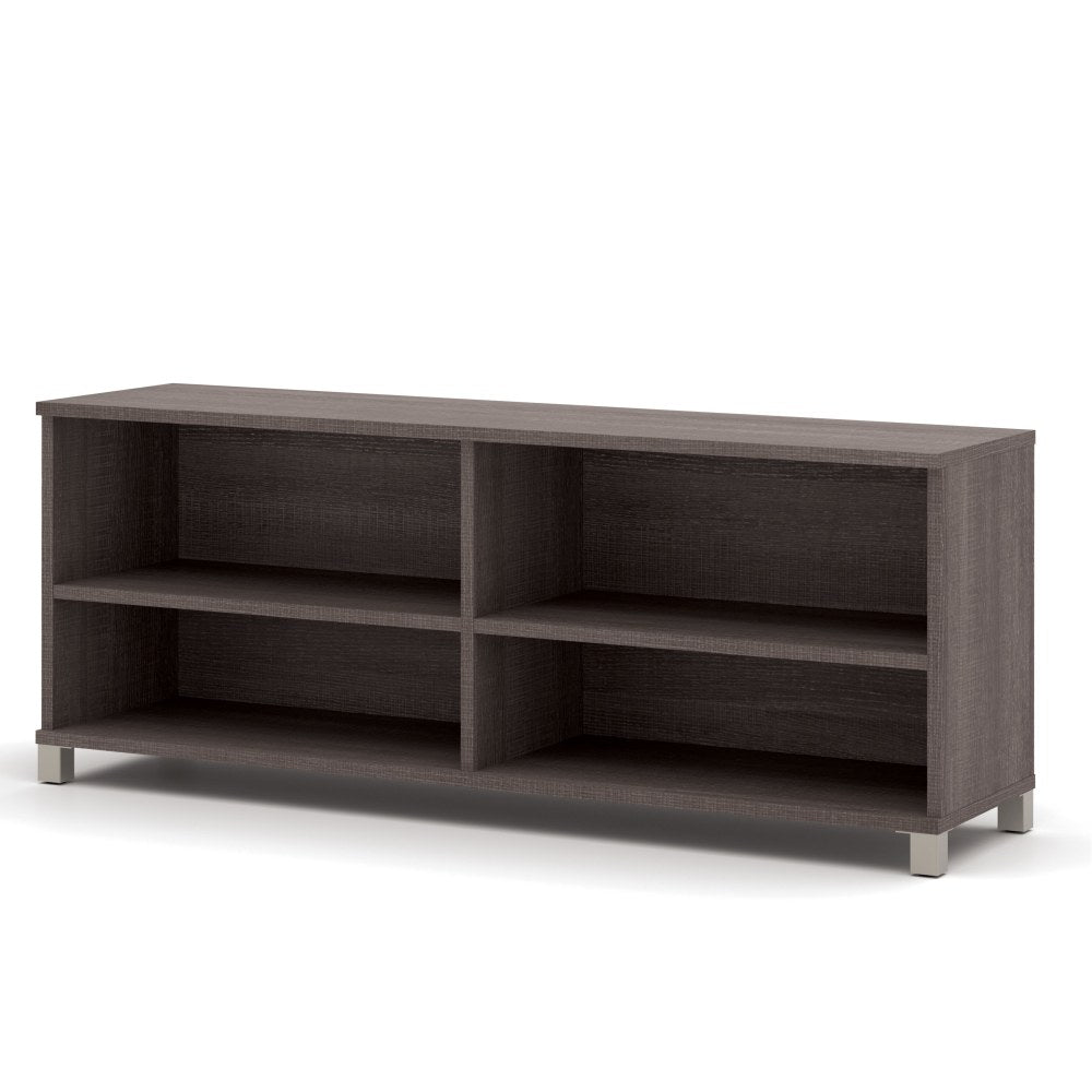 Bestar Pro-Linea 72inW Computer Desk Credenza, Bark Gray