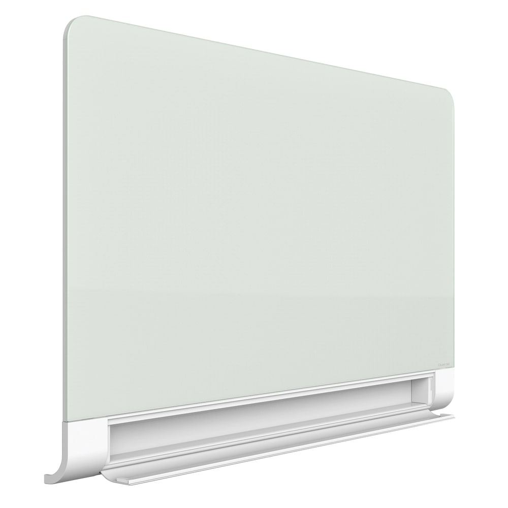 Quartet Horizon Magnetic Glass Unframed Dry-Erase Whiteboard With Concealed Tray, 85in x 48in, White