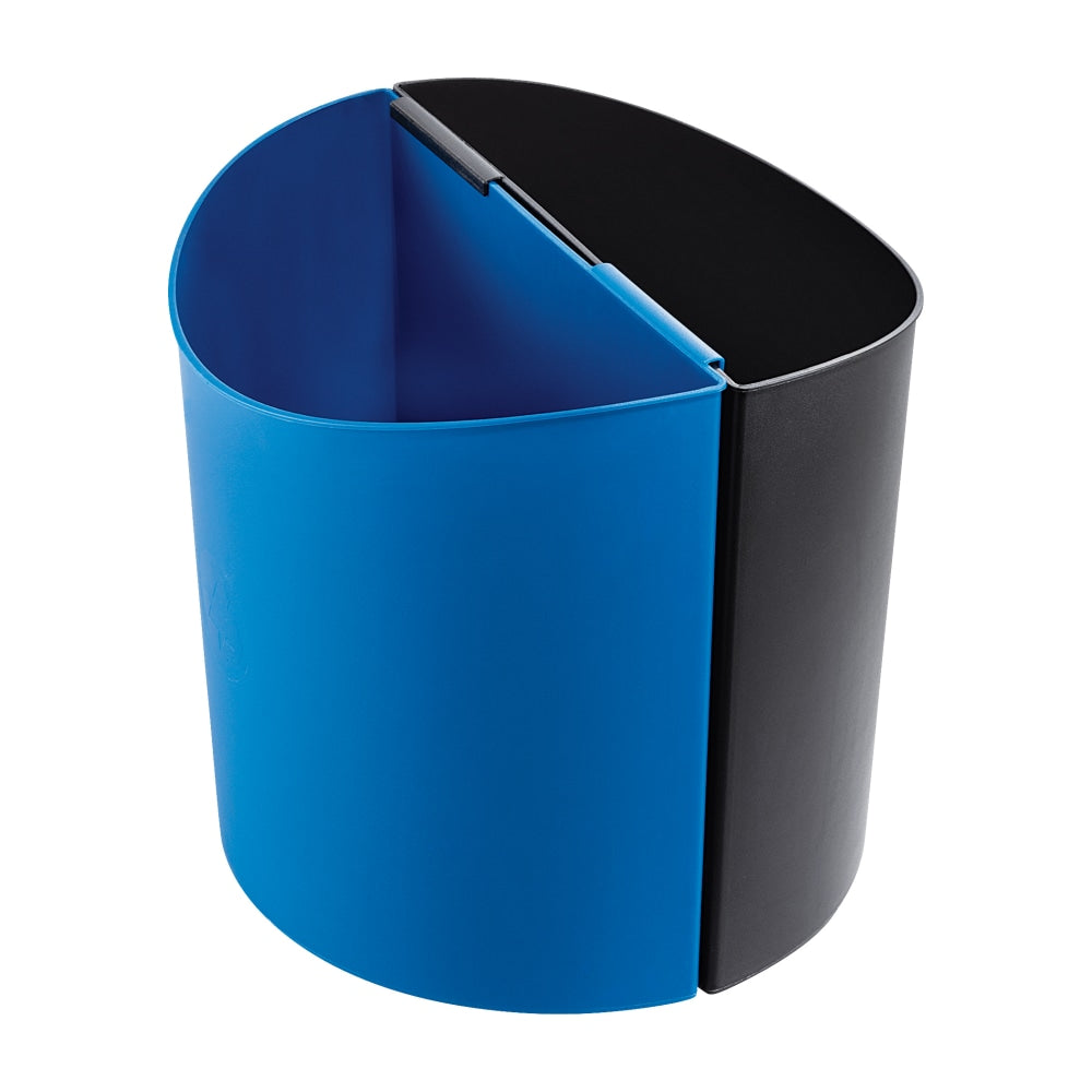 Safco Deskside Recycling Receptacles, 14 Gallons, 13 1/2inH x 13inW x 8inD, Black/Blue