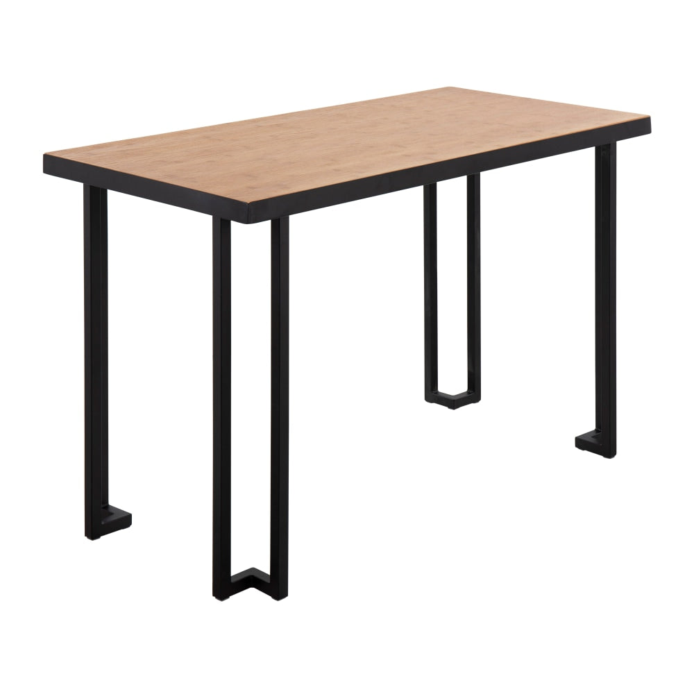 Lumisource Roman 48inW Office Writing Desk, Black/Natural