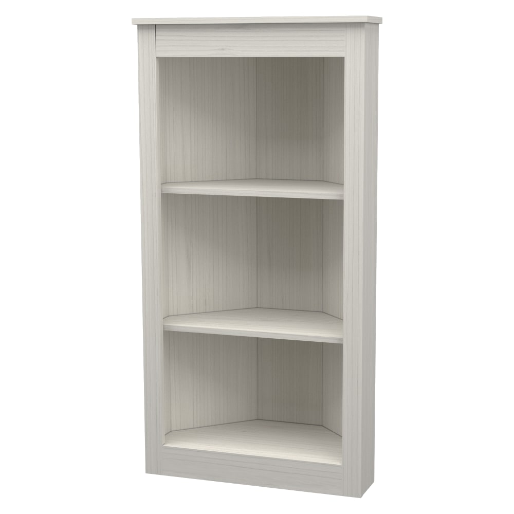 Inval America 48inH 3-Shelf Corner Bookcase, Washed Oak