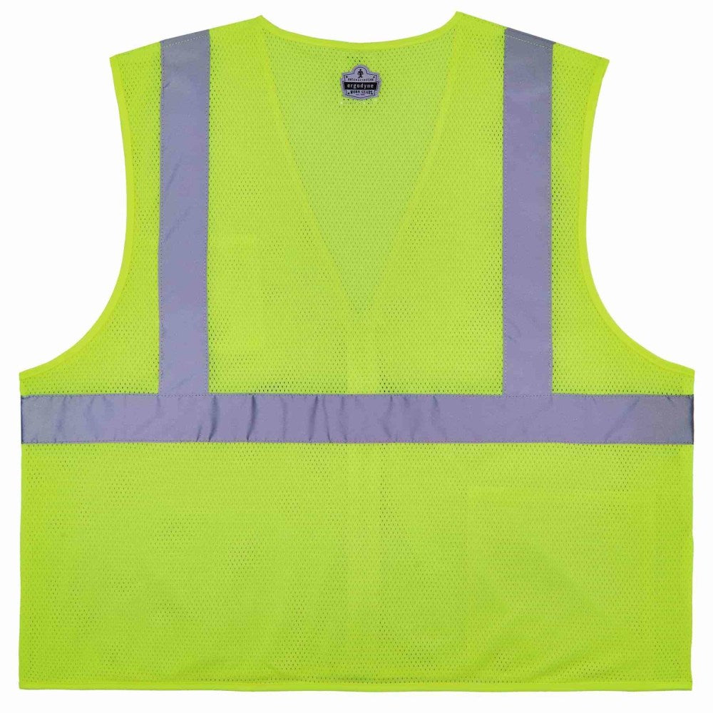 Ergodyne GloWear Safety Vest, Treated Polyester Hi-Vis 8256Z, Class 2, 4X/5X, Lime