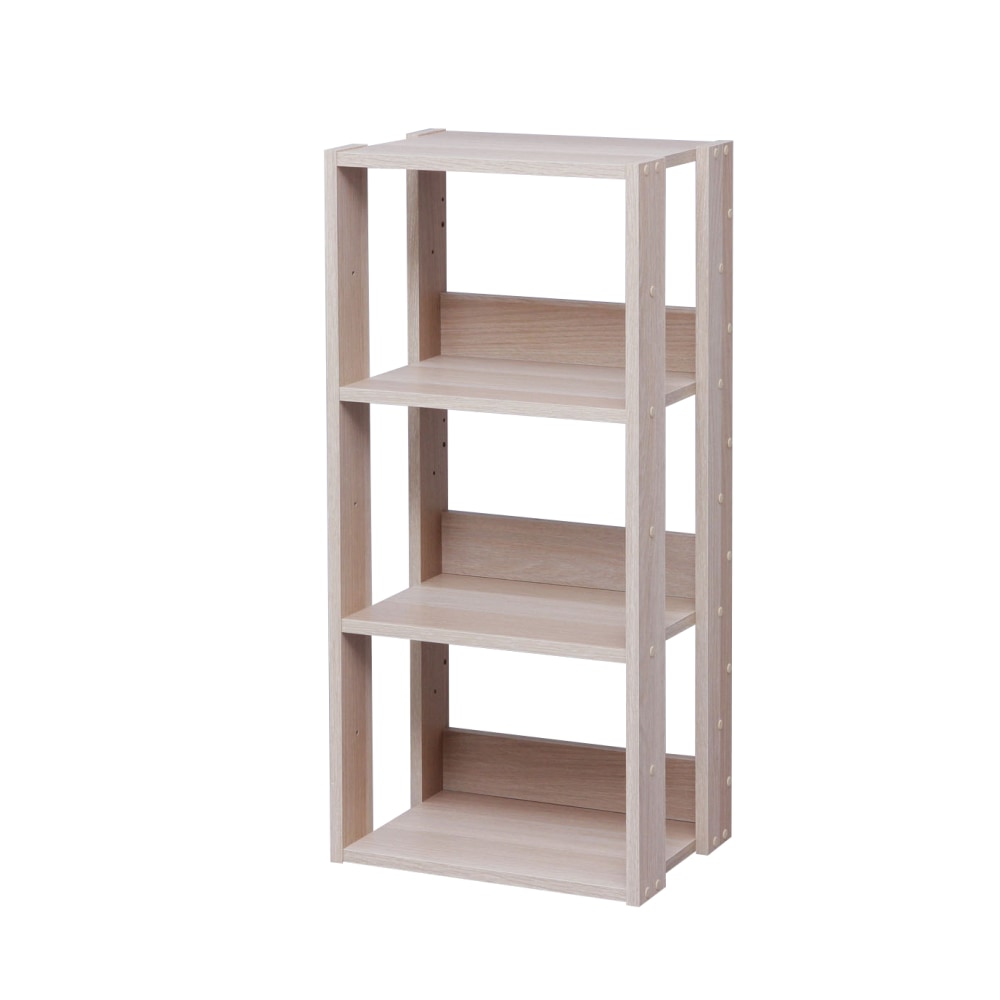 IRIS Mado 35inH 3-Tier Open Shelving Unit, Light Brown