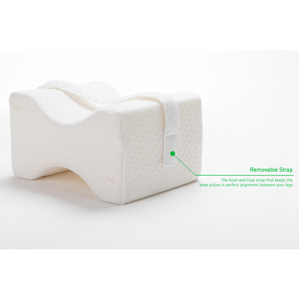 Mind Reader Orthopedic Foam Knee Pillow, 5-3/4inH x 8inW x 10inD, White