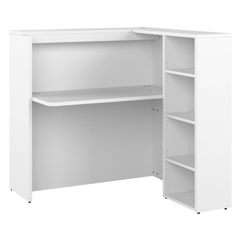 Bush Business Furniture Studio C 48inW Reception Computer Desk With Shelves, White, Standard Delivery