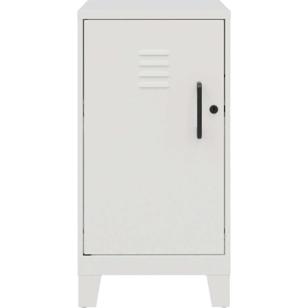 LYS SOHO Locker - 2 Shelve(s) - for Office, Home, Classroom, Playroom, Basement, Garage, Cloth, Sport Equipments, Toy, Game - Overall Size 27.5in x 14.3in x 18in - Pearl White - Steel