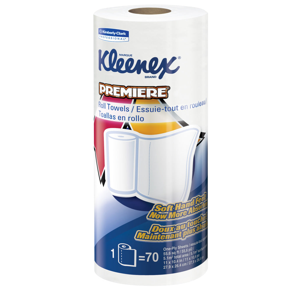 Kleenex Premier 1-Ply Paper Towels , Perforated, 70 Sheets Per Roll, Pack of 24 Rolls