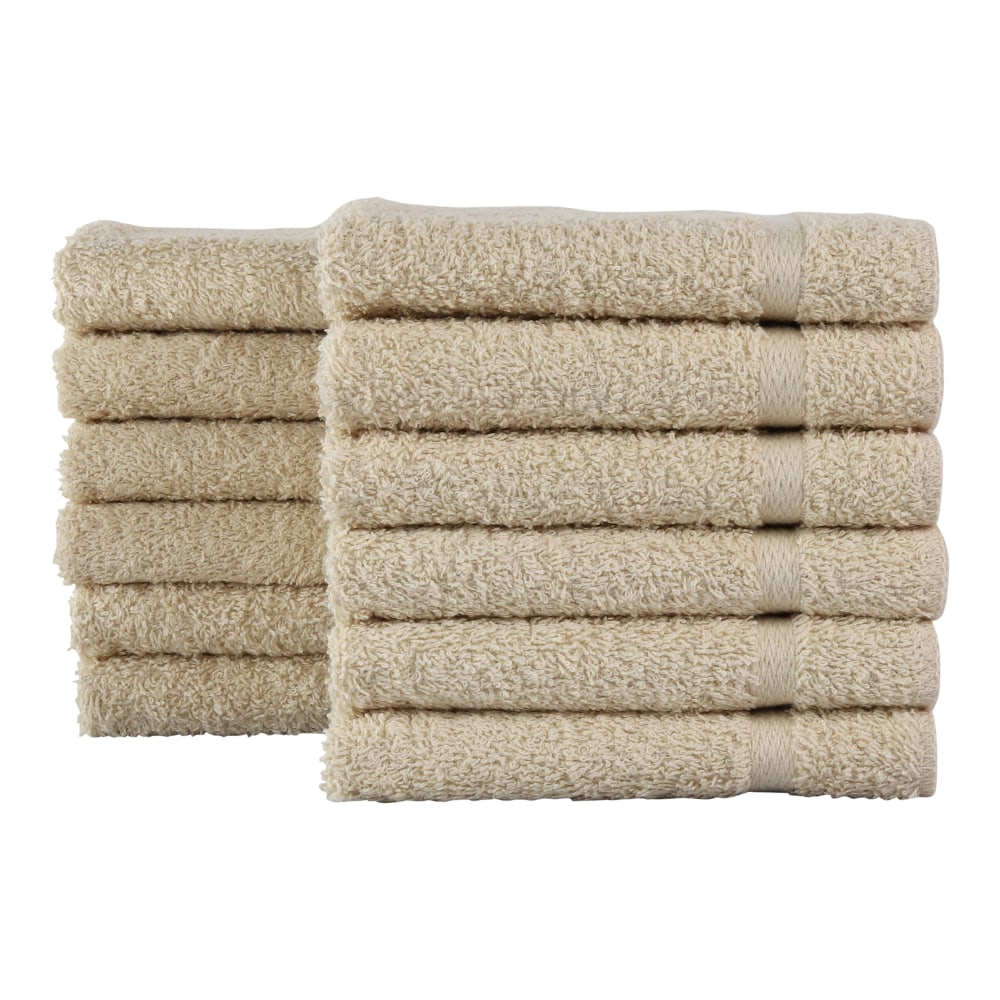 1888 Mills Crown Touch Washcloths, 13in x 13in, Beige, Pack Of 300 Washcloths