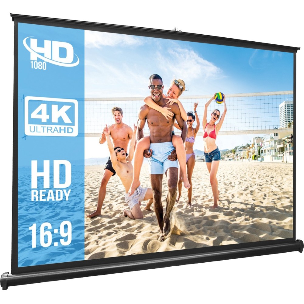 Pyle 50in Manual Projection Screen - 16:9 - Matte White - 30in x 40in - Floor Mount, Tabletop