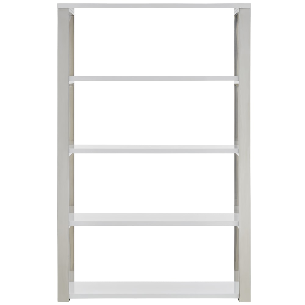 Eurostyle Dillon 61inH 5-Shelf Bookcase, Steel/White