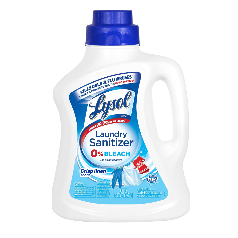 Lysol Laundry Sanitizer, Crisp Linen, 90 Oz, Carton Of 4 Bottles