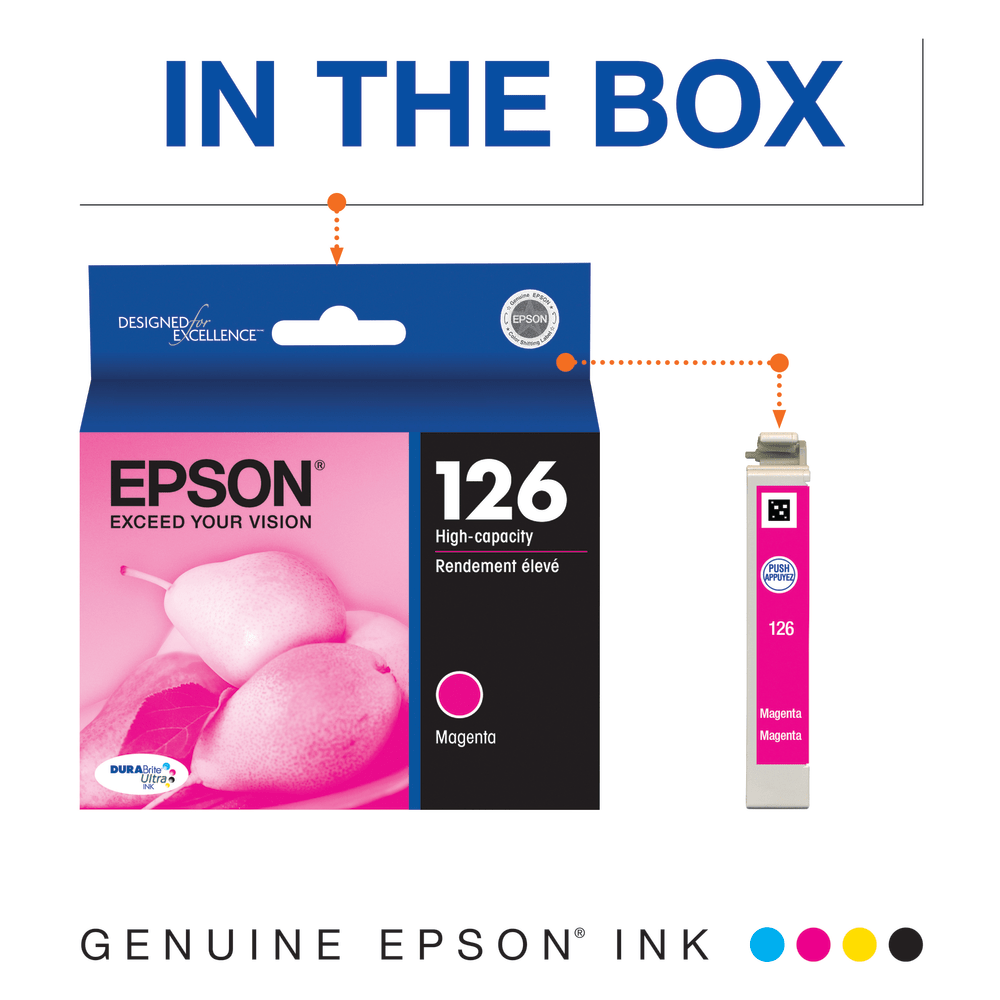 Epson 126 DuraBrite Magenta Ultra-High-Yield Ink Cartridge, T126320