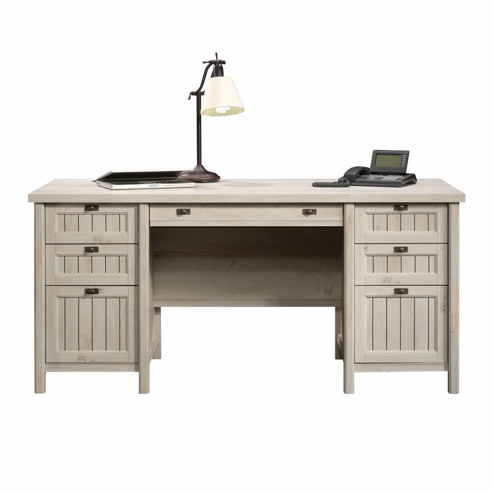 Sauder Costa 66inW Executive Computer Desk, Chalked Chestnut