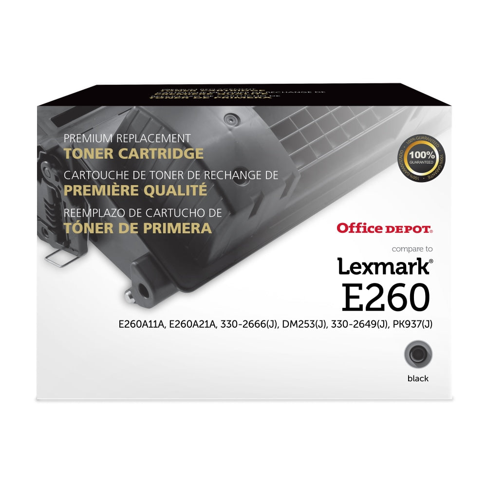 Office Depot Remanufactured Black High Yield Toner Cartridge Replacement For Lexmark E260J, ODE260J