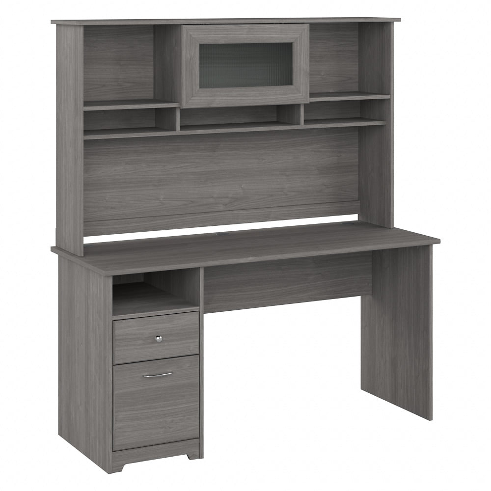 Bush Furniture Cabot 60inW Computer Desk With Hutch, Modern Gray, Standard Delivery