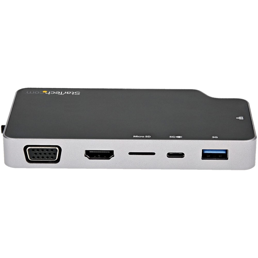 StarTech.com USB C Multiport Adapter, USB-C to 4K HDMI or VGA Video with 100W PD Pass-through, 10Gbps USB Hub/MicroSD/GbE, USB-C Mini Dock