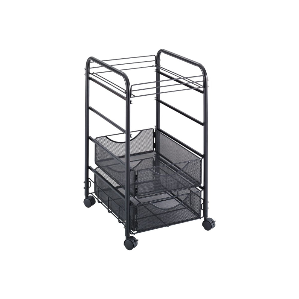 Safco Onyx Mesh Cart, 27inH x 15 3/4inW x 17inD, Black