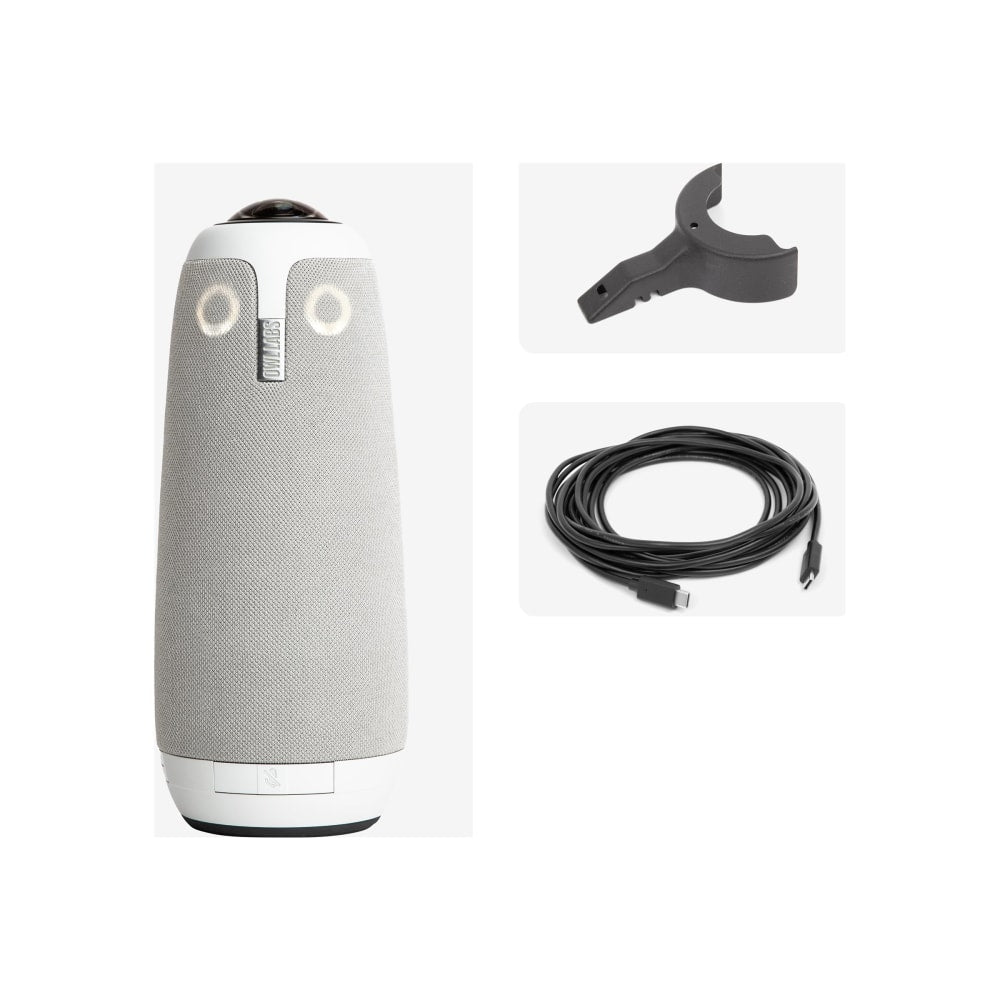 Owl Labs Meeting Owl 3 - Premium Pack - conference camera - color - 1920 x 1080 - 1080p - audio - wireless - Wi-Fi - USB-C - with Owl Care and Owl Lock Adapter