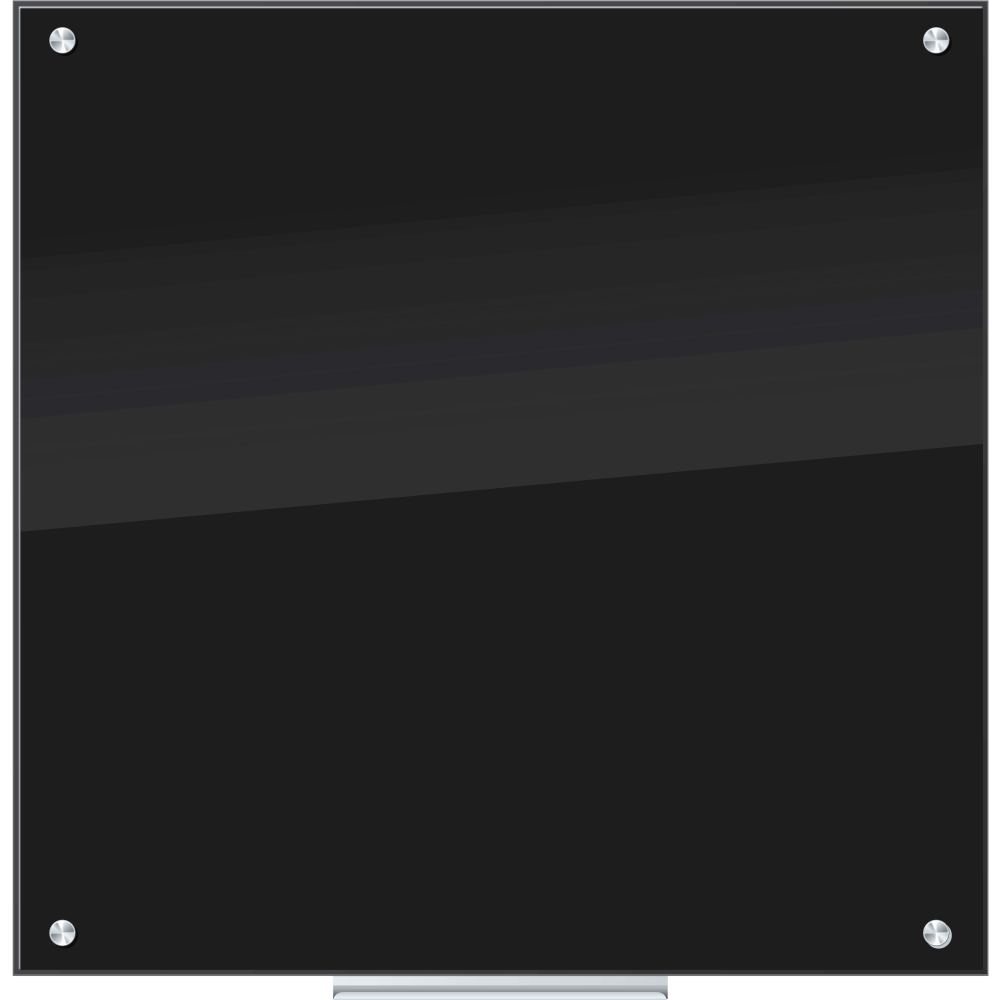 U Brands Frameless Non-Magnetic Glass Dry-Erase Board, 36in X 36in, Black (Actual Size 35in x 35in)