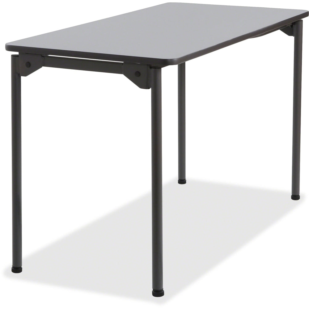 Iceberg Maxx Legroom-Series Wood Folding Table, 24inW x 48inD, Gray/Black