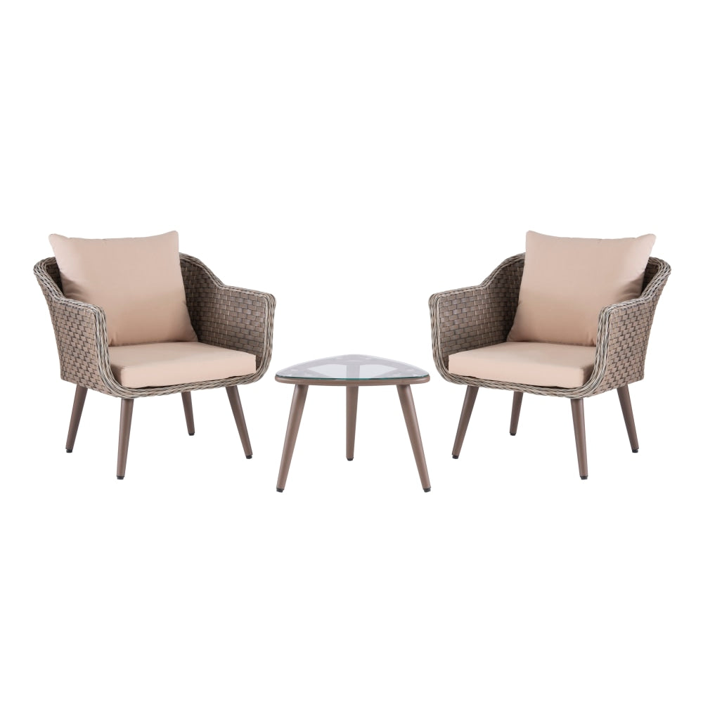 Linon Marciano 3-Piece Outdoor Table Set, Gray/Beige