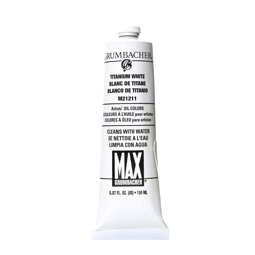 Grumbacher Max Water Miscible Oil Colors, 5.07 Oz, Titanium White