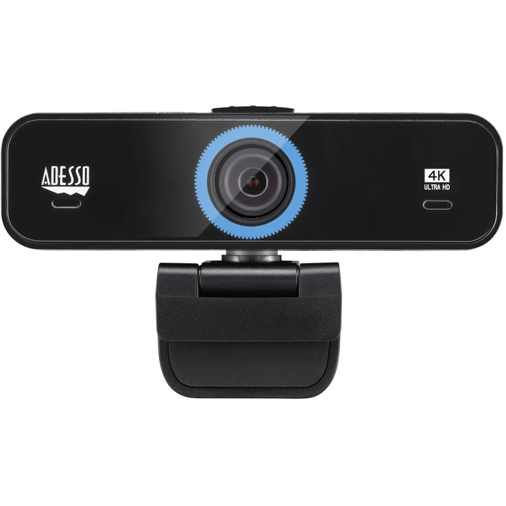 Adesso CyberTrack K4 Webcam - 8 Megapixel - 30 fps - USB 2.0 - 3840 x 2160 Video - CMOS Sensor - Fixed Focus - 120 deg. Angle - Microphone - Monitor, Notebook, TV - Windows 10