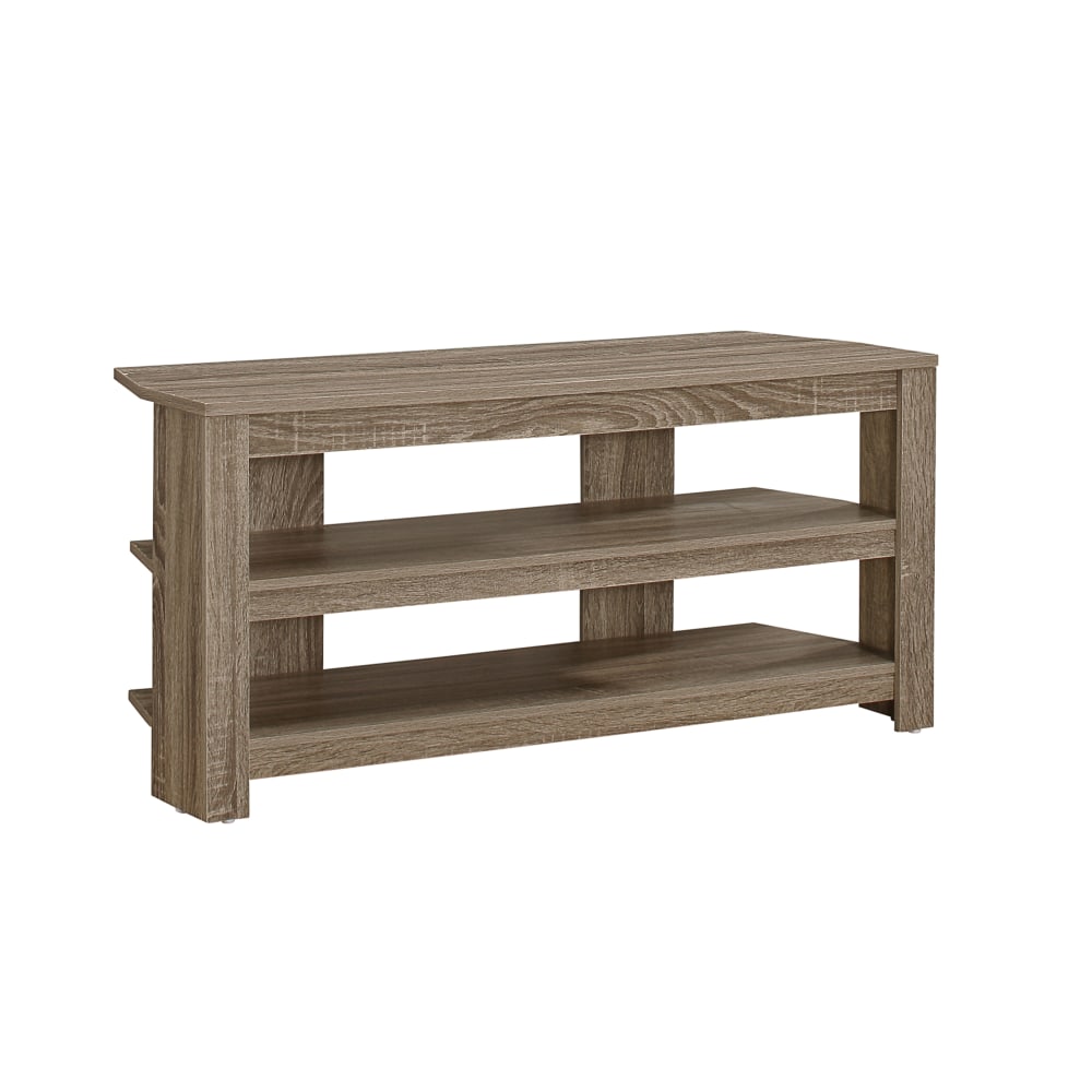 Monarch Specialties TV Stand, 3-Shelf, For Flat-Panel TVs Up To 40in, Dark Taupe