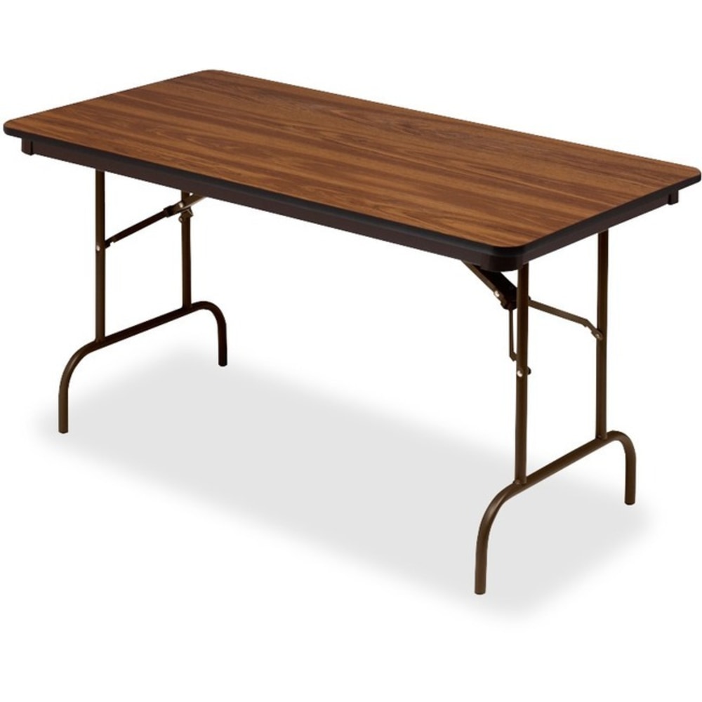 Iceberg Premium Folding Table, Rectangular, 60inW x 30inD, Oak/Brown