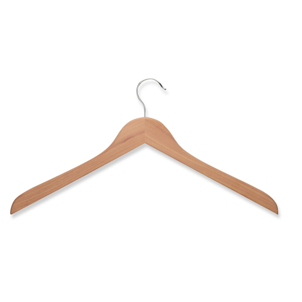 Honey-Can-Do Cedar Top Hangers, 9inH x 1/2inW x 17 1/2inD, Natural, Set Of 5